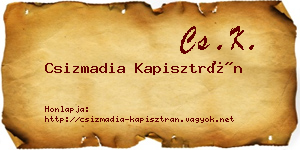 Csizmadia Kapisztrán névjegykártya